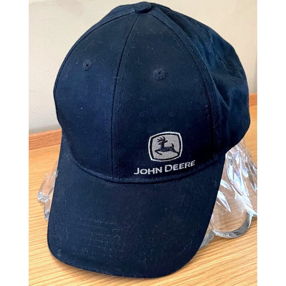 John Deere Tractors at 100 Black Baseball Cap Hat Strapback Adjustable Farmer Wo